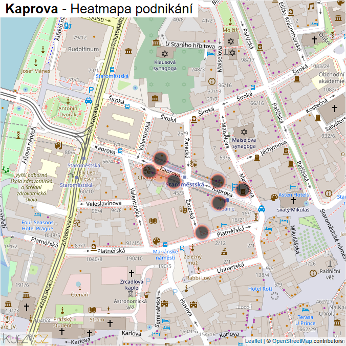 Mapa Kaprova - Firmy v ulici.
