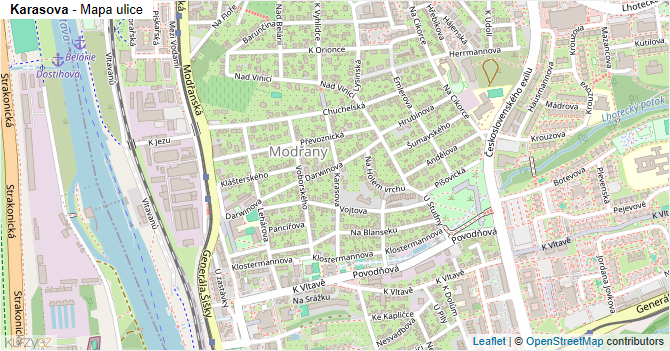 Karasova - mapa ulice