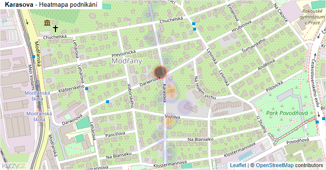 Karasova - mapa podnikání
