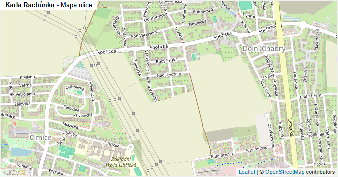 Karla Rachůnka - mapa ulice