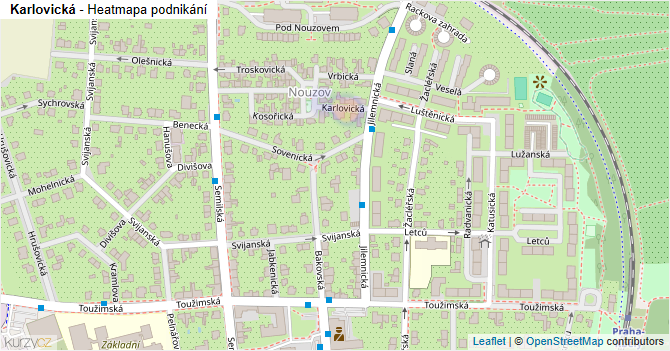 Karlovická - mapa podnikání