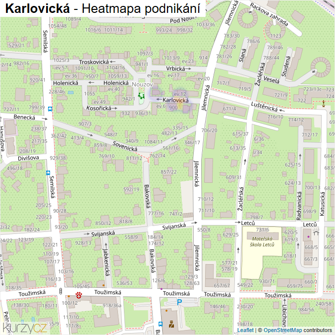 Mapa Karlovická - Firmy v ulici.
