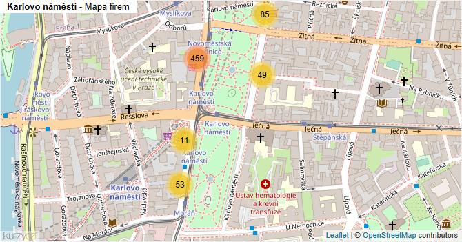 Karlovo náměstí - mapa firem