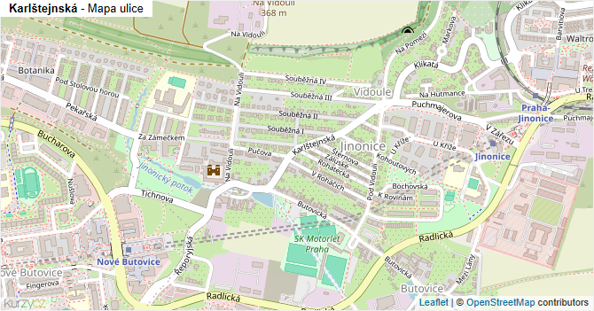 Karlštejnská - mapa ulice