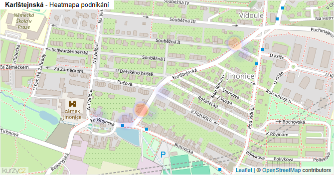 Karlštejnská - mapa podnikání