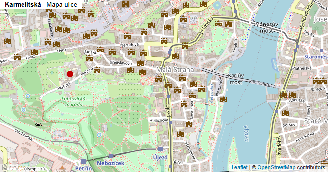 Karmelitská - mapa ulice