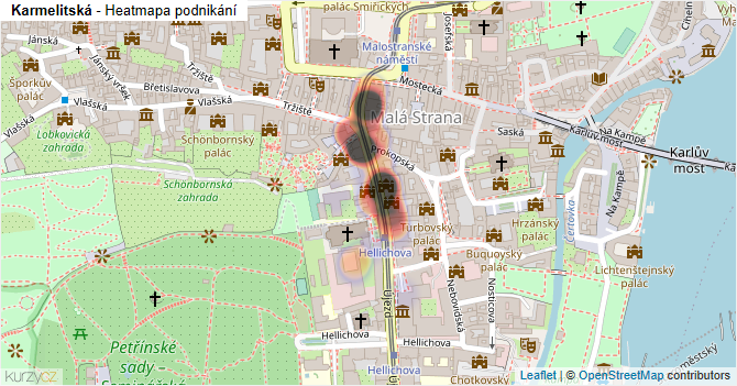 Karmelitská - mapa podnikání