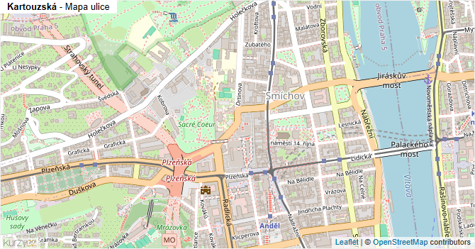 Kartouzská - mapa ulice