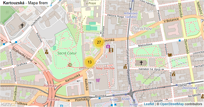 Kartouzská - mapa firem