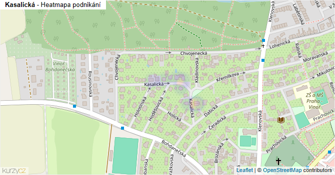 Kasalická - mapa podnikání