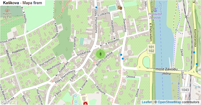 Kaškova - mapa firem