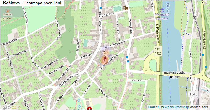 Kaškova - mapa podnikání