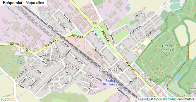 Kašperská - mapa ulice