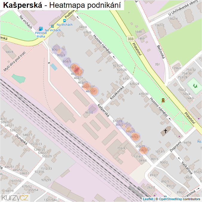 Mapa Kašperská - Firmy v ulici.