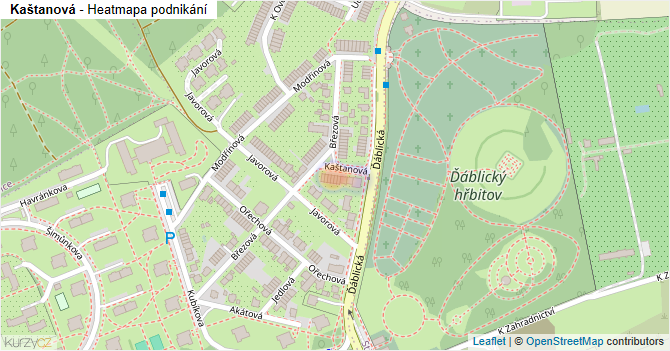 Kaštanová - mapa podnikání