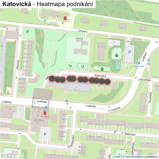 Mapa Katovická - Firmy v ulici.