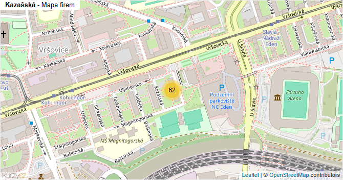 Kazašská - mapa firem