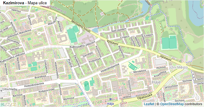 Kazimírova - mapa ulice