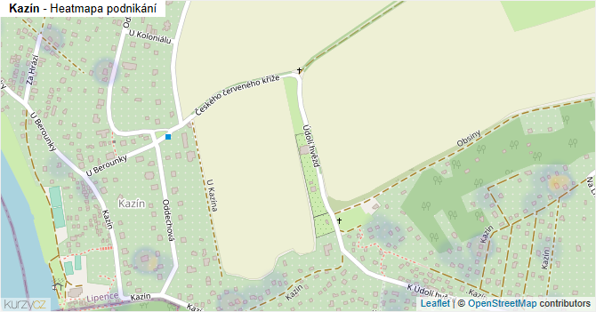Kazín - mapa podnikání