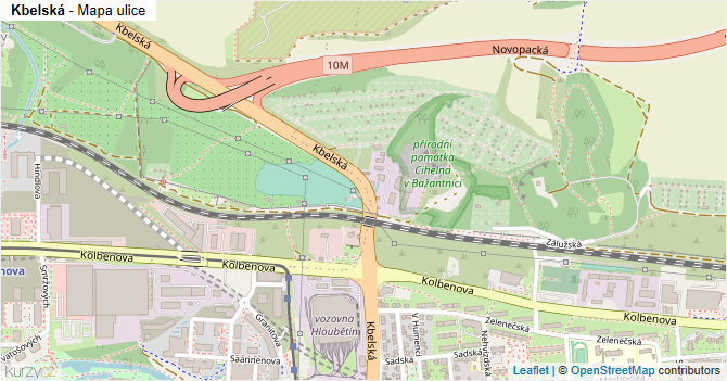 Kbelská - mapa ulice