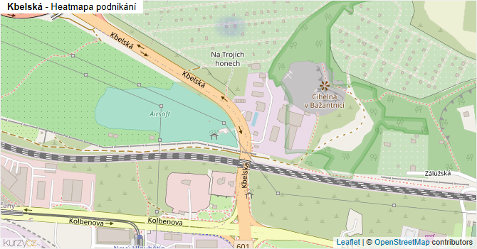 Kbelská - mapa podnikání