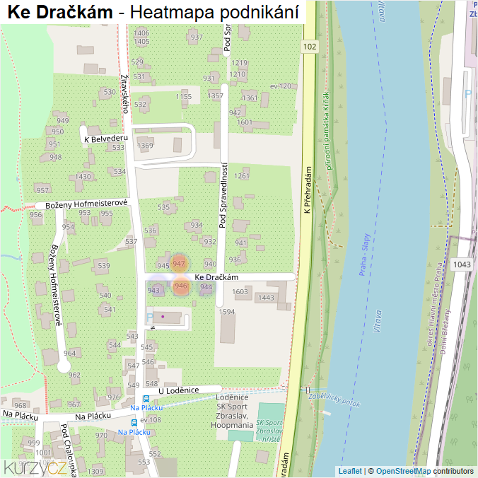 Mapa Ke Dračkám - Firmy v ulici.