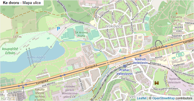Ke dvoru - mapa ulice