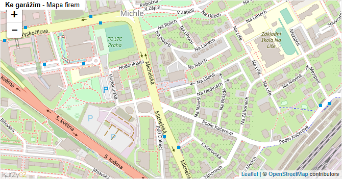 Ke garážím - mapa firem