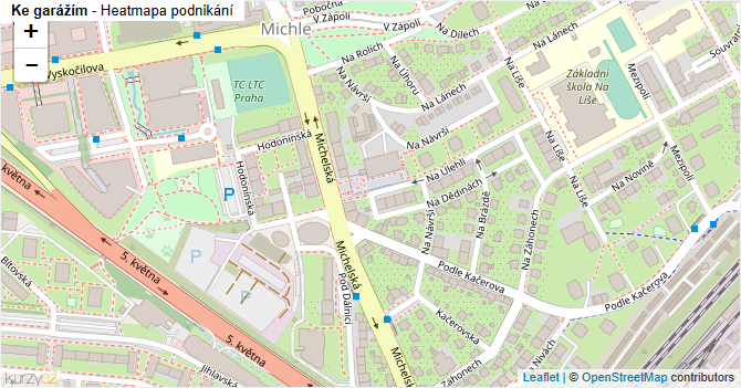 Ke garážím - mapa podnikání