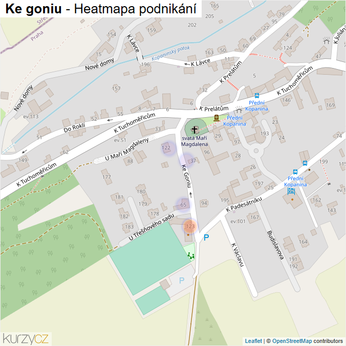 Mapa Ke goniu - Firmy v ulici.