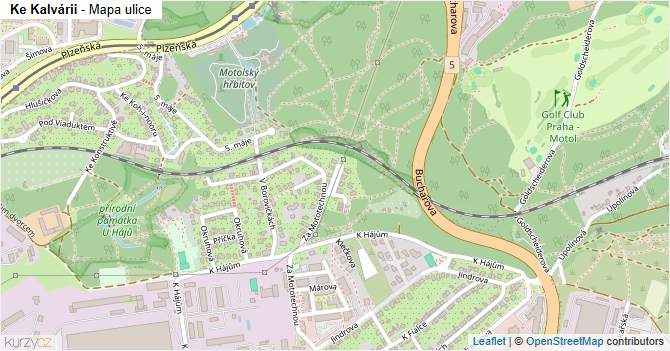 Ke Kalvárii - mapa ulice