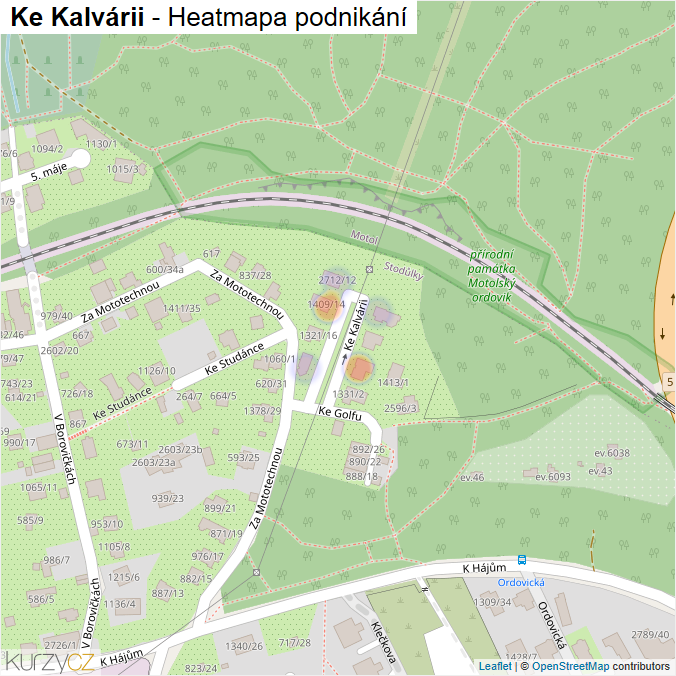 Mapa Ke Kalvárii - Firmy v ulici.