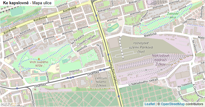 Ke kapslovně - mapa ulice
