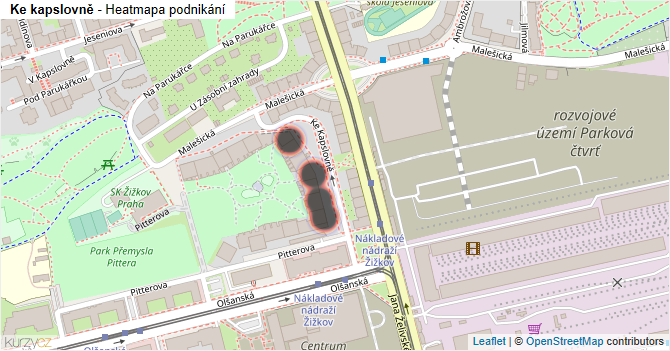 Ke kapslovně - mapa podnikání