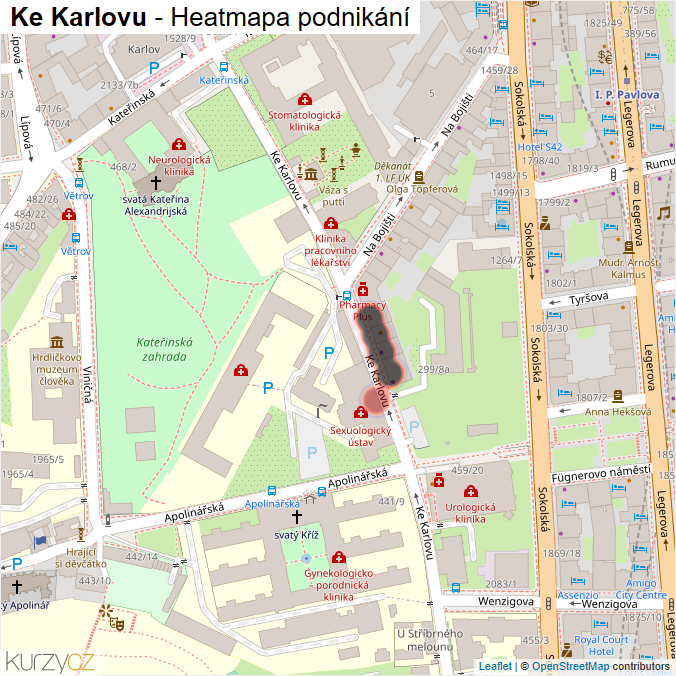 Mapa Ke Karlovu - Firmy v ulici.