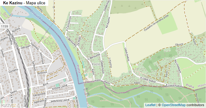 Ke Kazínu - mapa ulice