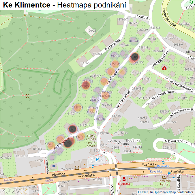 Mapa Ke Klimentce - Firmy v ulici.