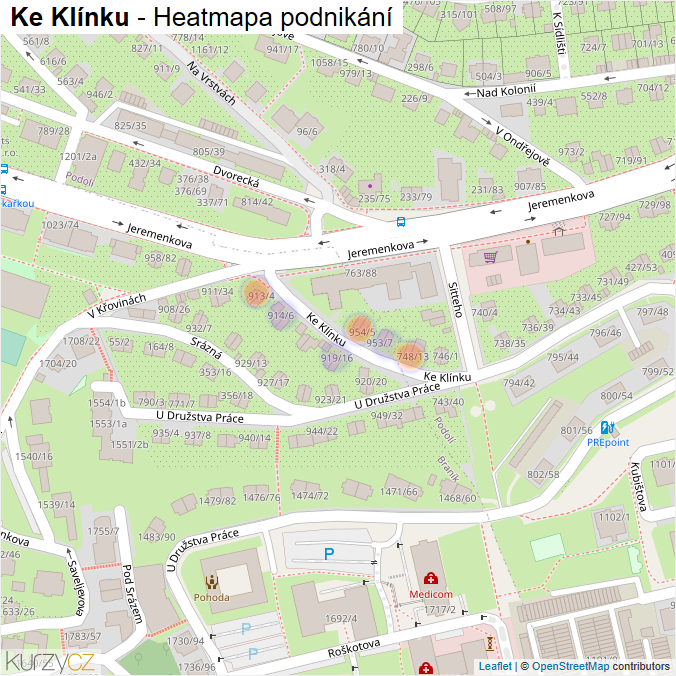 Mapa Ke Klínku - Firmy v ulici.