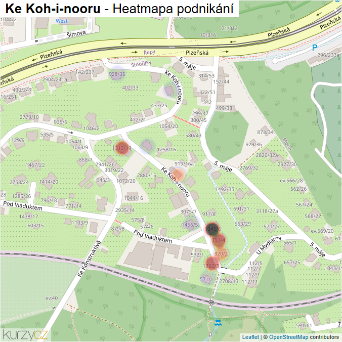 Mapa Ke Koh-i-nooru - Firmy v ulici.