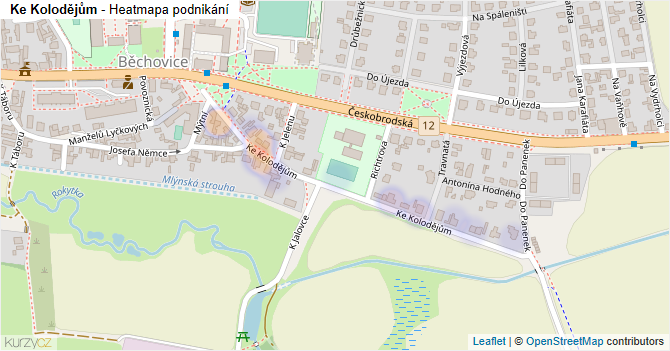 Ke Kolodějům - mapa podnikání