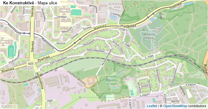 Ke Konstruktivě - mapa ulice