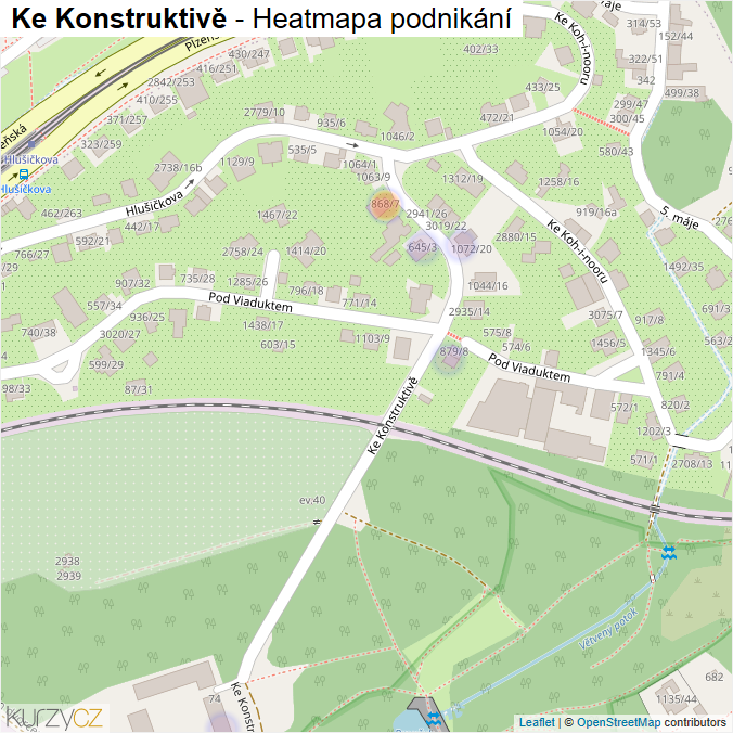 Mapa Ke Konstruktivě - Firmy v ulici.