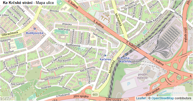 Ke Krčské stráni - mapa ulice