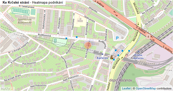 Ke Krčské stráni - mapa podnikání