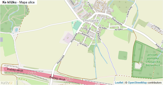 Ke křížku - mapa ulice