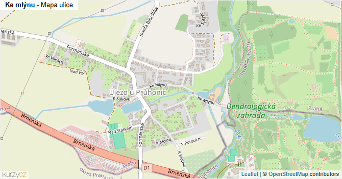 Ke mlýnu - mapa ulice