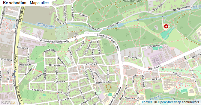 Ke schodům - mapa ulice