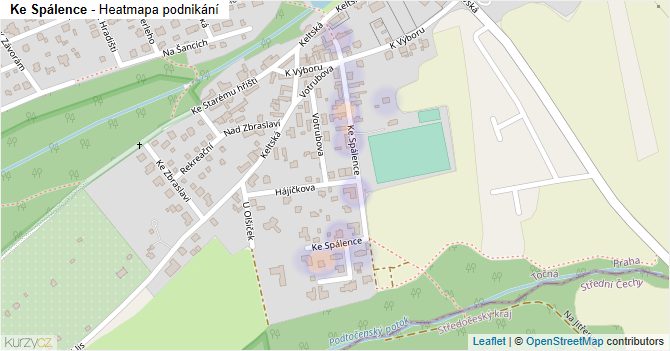 Ke Spálence - mapa podnikání
