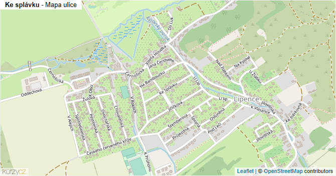 Ke splávku - mapa ulice