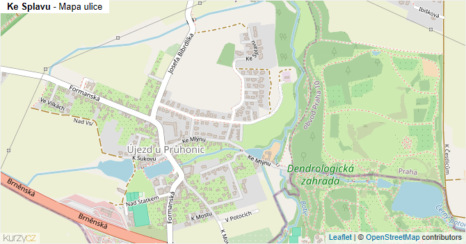 Ke Splavu - mapa ulice